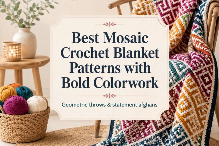 10 Mosaic Crochet Blanket Patterns with Bold Colorwork