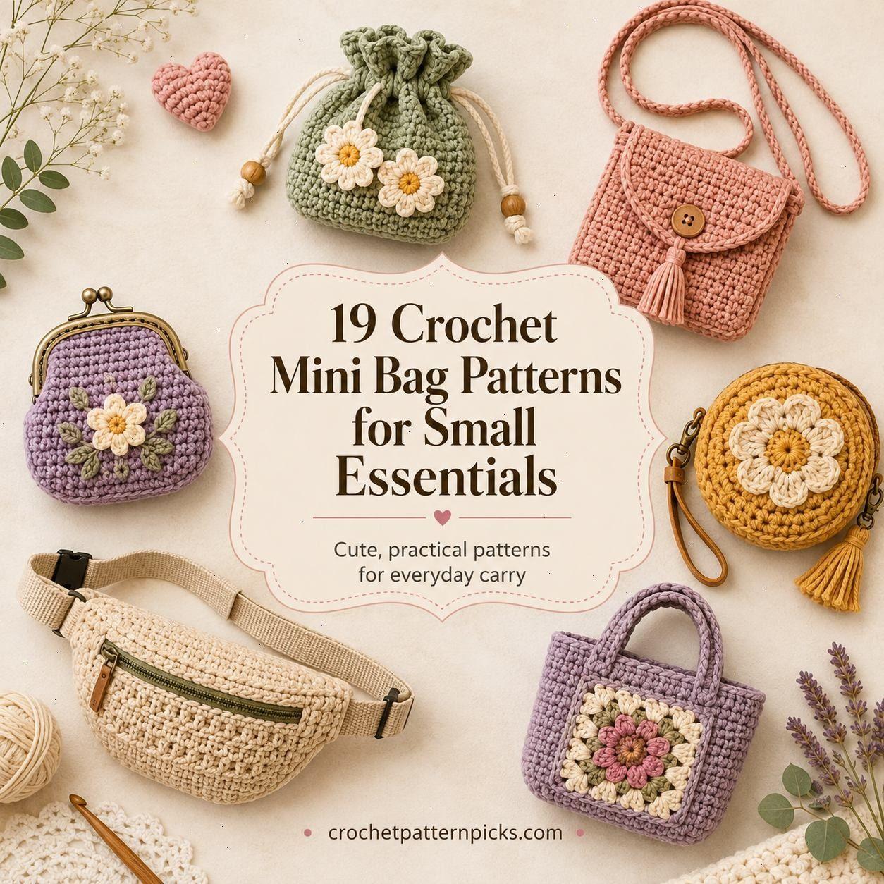 19 Crochet Mini Bag Patterns for Small Essentials