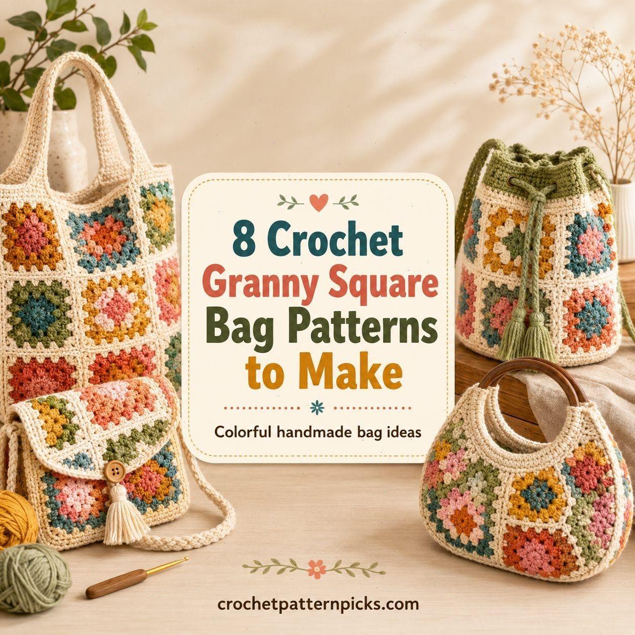 7 Crochet Granny Square Bag Patterns to Make