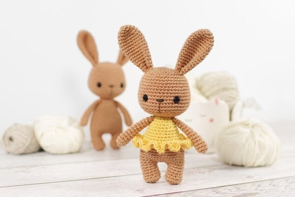 Ballerina Bunny Amigurumi — cute amigurumi patterns Cute amigurumi patterns featuring a ballerina bunny and a plain bunny.