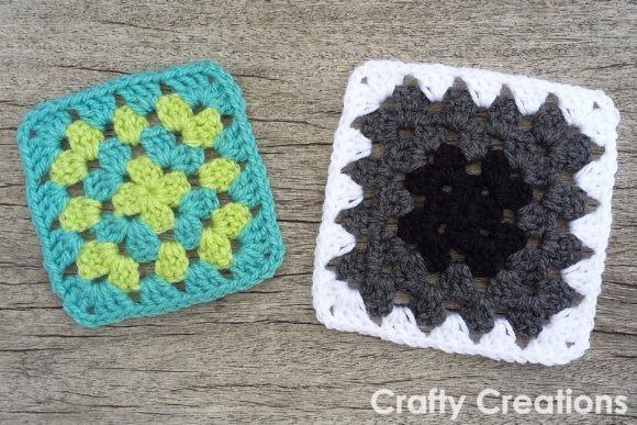 Crochet Granny Square Patterns — Crochet Granny Square Blanket Patterns Crochet Granny Square Blanket Patterns featuring two colorful squares.