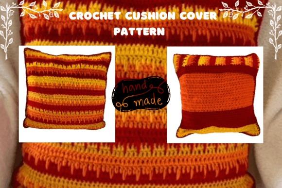 Blaze Crochet Cushion Cover — crochet pillow patterns Crochet pillow patterns featuring a textured weave design in red and yellow.