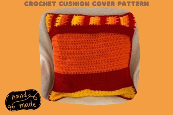 Blaze Crochet Cushion Cover — crochet pillow patterns Crochet pillow patterns featuring a textured square cushion in orange and yellow.
