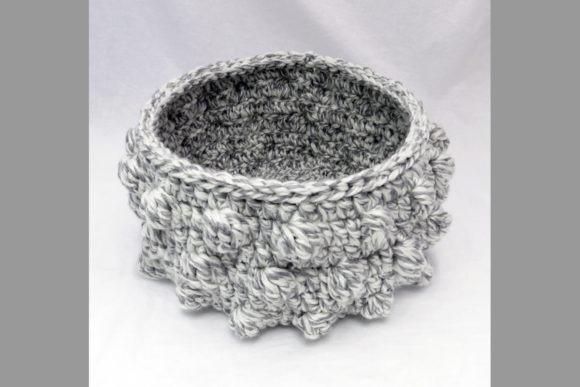 Bobble Basket Crochet Pattern — crochet basket patterns Crochet bobble basket pattern in gray yarn — crochet basket patterns