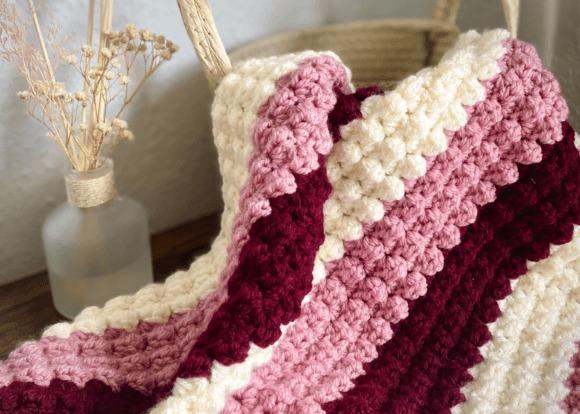 Bonnie Baby Blanket Crochet Pattern — cozy crochet blanket patterns cozy crochet blanket patterns in pink and cream colors