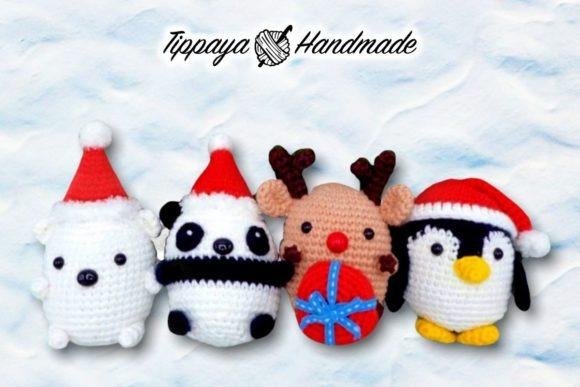 Christmas Amigurumi Mini Set — Crochet Christmas Ornaments Patterns Crochet Christmas Amigurumi mini set featuring a polar bear, panda, reindeer, and — Crochet Christmas Ornaments Patterns