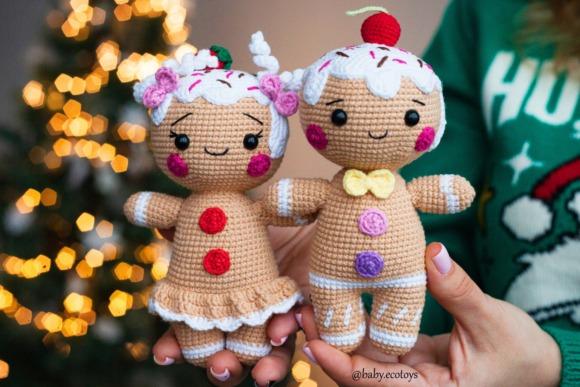 Crochet Gingerbread Ornaments — Crochet Christmas Ornaments Patterns Crochet gingerbread ornaments with festive details — Crochet Christmas Ornaments Patterns