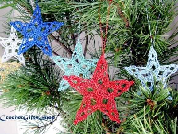 Crochet Christmas Star Ornaments — Crochet Christmas Ornaments Patterns