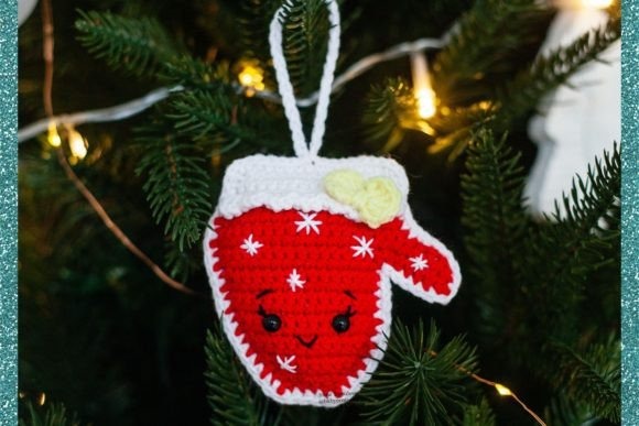 Crochet Christmas Ornament Mitten — Crochet Christmas Ornaments Patterns Crochet Christmas ornament mitten design — Crochet Christmas Ornaments Patterns