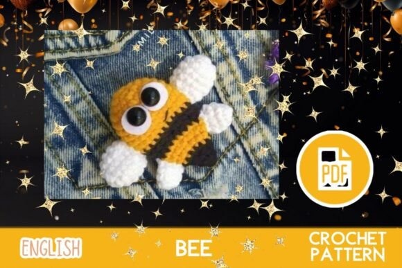 Bee Amigurumi Pattern — cute amigurumi patterns Cute bee amigurumi with black and yellow stripes and tiny wings. — cute amigurumi patterns