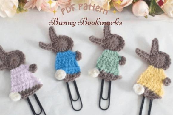 Crochet Bunny Bookmark Patterns — crochet Easter patterns Crochet Easter patterns featuring bunny bookmarks in various colors.