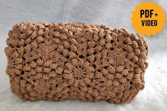 Crochet Ginanita Handbag Pattern — crochet tote bags patterns Crochet Ginanita handbag pattern in brown yarn — crochet tote bags patterns