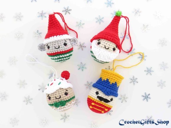 Crochet Christmas Ornaments — Crochet Christmas Ornaments Patterns Crochet Christmas Ornaments Patterns featuring Nutcracker, gnome, gingerbread man, and mouse.