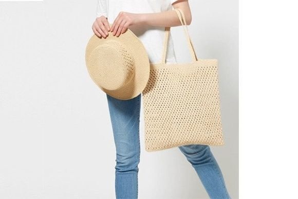 Crochet Bucket Hat and Tote — crochet bucket hat patterns Crochet bucket hat and tote bag in natural raffia. — crochet bucket hat patterns