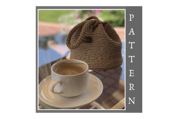 Crochet Raffia Handbag Pattern — Crochet clutch bag patterns Crochet clutch bag pattern featuring a raffia handbag and a coffee cup. — Crochet clutch bag patterns