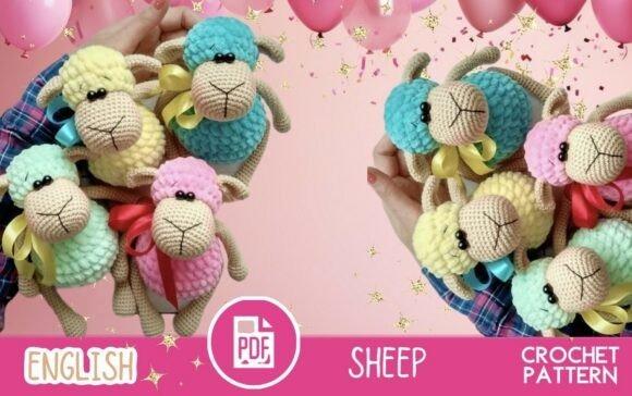 Crochet Sheep Amigurumi Pattern — crochet Easter patterns Crochet sheep amigurumi in pastel colors with ribbon accents — crochet Easter patterns