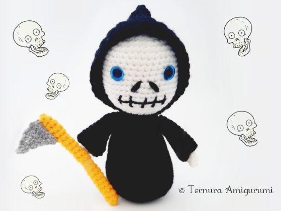 Grim Reaper Crochet Pattern — Crochet Halloween Patterns Crochet Halloween Patterns featuring a Grim Reaper amigurumi