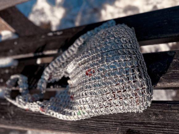 Crochet Pop Tabs Bag — crochet tote bags patterns Crochet tote bag made from soda pop tabs — crochet tote bags patterns