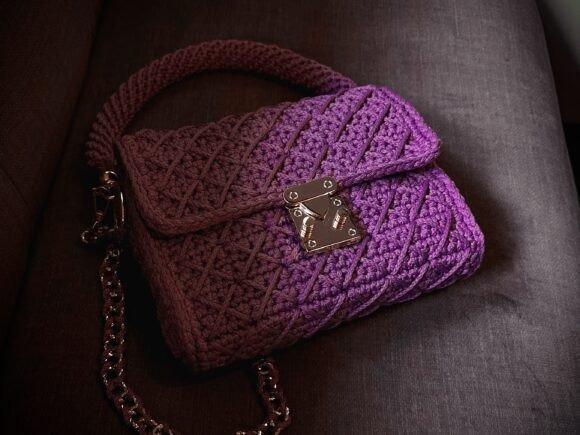 Crochet Crossbody Bag — crochet crossbody bag patterns Crochet crossbody bag patterns in purple with a top-handle design