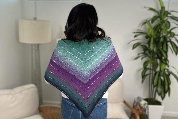 Crofton Shawl Crochet Pattern — crochet shawl patterns Crofton Shawl crochet pattern in variegated yarn — crochet shawl patterns