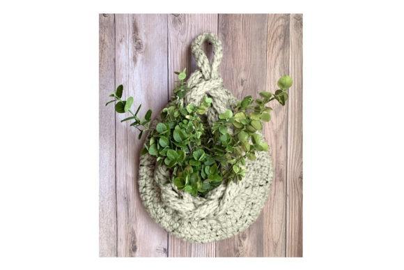 Dewdrop Hanging Basket — crochet basket patterns Dewdrop hanging crochet basket with plants — crochet basket patterns