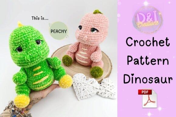 Dinosaur Crochet Pattern — amigurumi crochet patterns Amigurumi crochet dinosaur toys in green and pink colors. — amigurumi crochet patterns