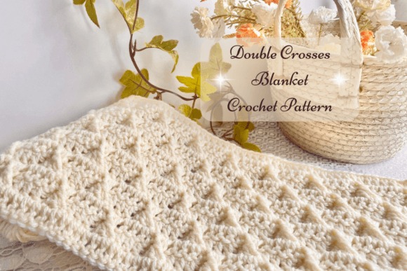Double Crosses Blanket Pattern — mosaic crochet blanket patterns Mosaic crochet blanket pattern featuring a double crosses design in cream color. — mosaic crochet blanket patterns