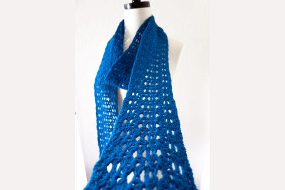 Echo Scarf Crochet Pattern — Crochet Scarf Patterns Crochet scarf in blue lace pattern — Crochet Scarf Patterns