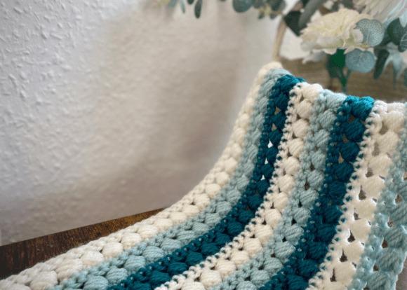 Enchanted Bead Crochet Blanket — cozy crochet blanket patterns cozy crochet blanket patterns in teal and cream