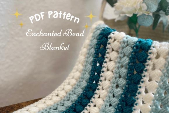 Enchanted Bead Crochet Blanket — mosaic crochet blanket patterns Mosaic crochet blanket pattern featuring blue and white colors. — mosaic crochet blanket patterns
