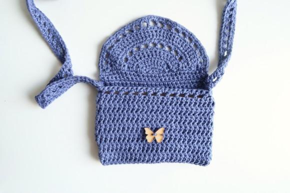 Eyelet Purse Crochet Pattern — Crochet clutch bag patterns Crochet clutch bag in purple with eyelet design and butterfly button. — Crochet clutch bag patterns
