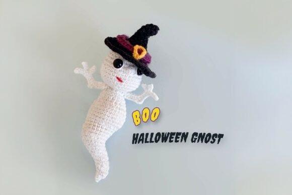 Halloween Gnost Crochet Pattern — Crochet Halloween Patterns Crochet Halloween Gnost with hat, ideal for keychains and small gifts. — Crochet Halloween Patterns