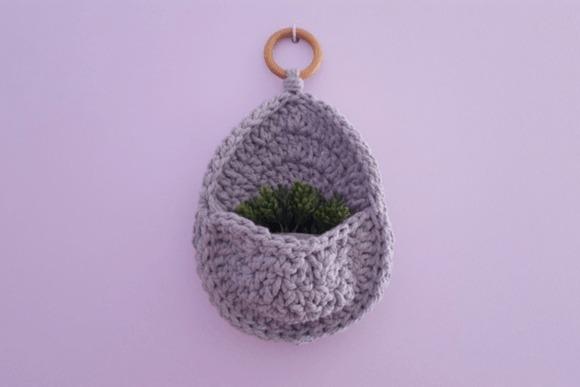 Hanging Planter Pocket Crochet Pattern — crochet basket patterns crochet basket patterns for hanging planter pocket