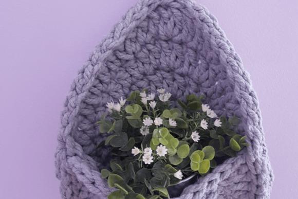 Hanging Planter Pocket Crochet Pattern — crochet basket patterns crochet basket patterns for hanging planter pocket