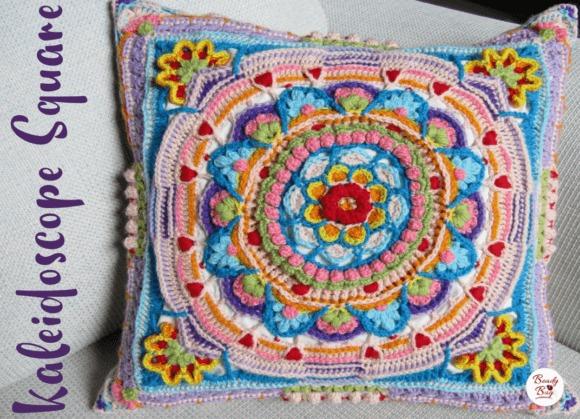 Kaleidoscope Crochet Square — Crochet Granny Square Blanket Patterns Crochet Kaleidoscope square with vibrant floral design. — Crochet Granny Square Blanket Patterns