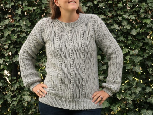 Kate Sweater Design — crochet sweater patterns Crochet sweater pattern featuring a textured stitch and balloon sleeves. — crochet sweater patterns