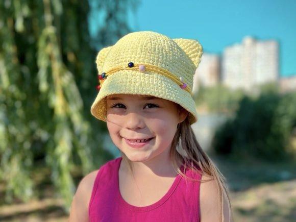Kid Bucket Hat with Ears — crochet bucket hat patterns Crochet bucket hat with cat ears for kids — crochet bucket hat patterns