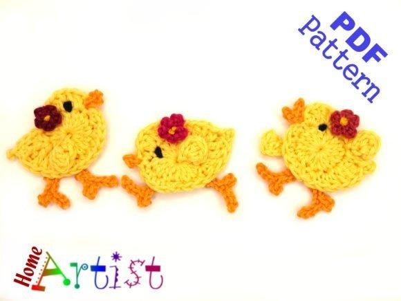 Little Chick Crochet Applique — crochet Easter patterns Crochet Easter patterns featuring little chick appliqués in yellow.