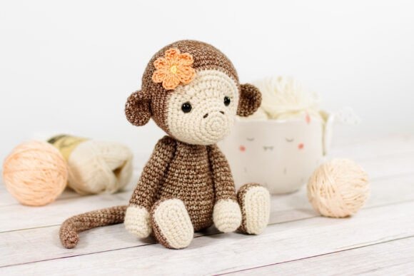 Amigurumi Monkey Crochet Pattern — amigurumi crochet patterns Amigurumi crochet monkey with long limbs and flower decoration — amigurumi crochet patterns