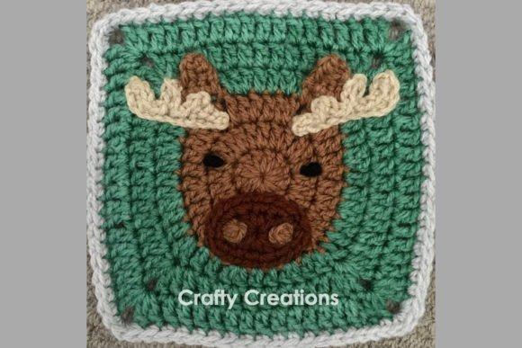 Moose Granny Square Crochet Pattern — Crochet Granny Square Blanket Patterns Moose Granny Square Crochet Pattern in six colors — Crochet Granny Square Blanket Patterns