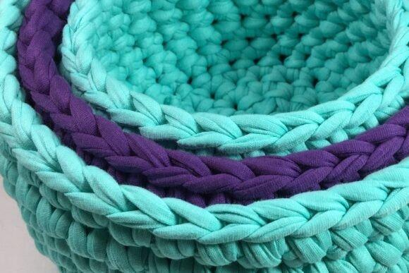 Nesting Bowls Crochet Pattern — crochet basket patterns crochet basket patterns featuring nesting bowls in teal and purple