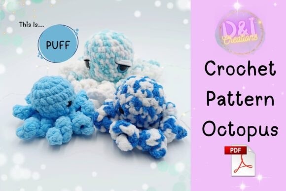 Octopus Crochet Pattern — amigurumi crochet patterns Amigurumi crochet patterns featuring octopus designs in blue and white yarn.