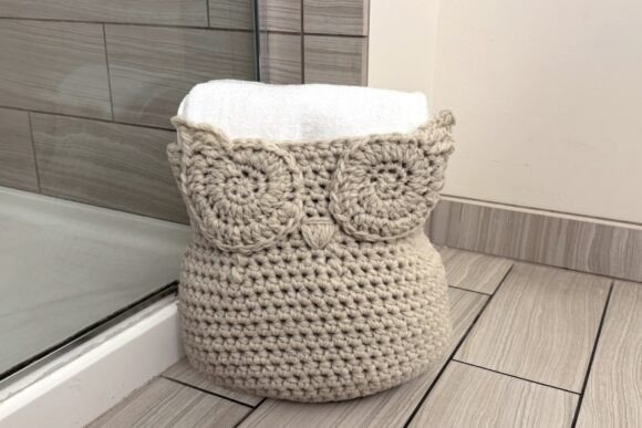 Owl Basket Crochet Pattern — crochet basket patterns Crochet owl basket for storage — crochet basket patterns