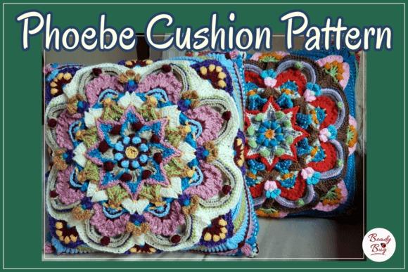 Phoebe Cushion Square Pattern — crochet pillow patterns Crochet Phoebe Cushion Square pattern featuring floral mandala design. — crochet pillow patterns