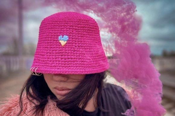 Pink Bucket Hat Crochet Pattern — crochet bucket hat patterns Pink crochet bucket hat with a colorful ice cream cone design — crochet bucket hat patterns