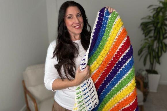 Rainbow Baby Blanket Crochet Pattern — cozy crochet blanket patterns Cozy crochet blanket patterns featuring a rainbow design.