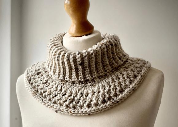 Roll Neck Cowl Crochet Pattern — Crochet Scarf Patterns Crochet scarf pattern featuring a roll neck cowl design. — Crochet Scarf Patterns