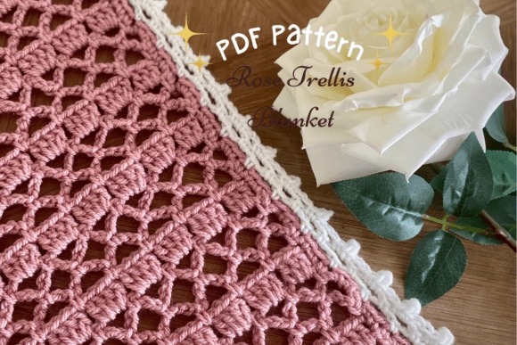 Rose Trellis Crochet Blanket Pattern — mosaic crochet blanket patterns Mosaic crochet blanket pattern featuring a rose trellis design. — mosaic crochet blanket patterns