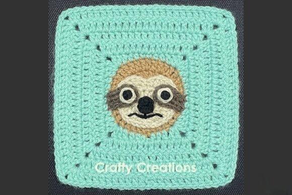 Sloth Granny Square Crochet Pattern — crochet pillow patterns Crochet sloth granny square motif in five colors — crochet pillow patterns