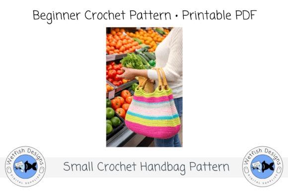 Small Crochet Handbag Pattern — Crochet clutch bag patterns Crochet clutch bag patterns featuring a small handbag with bright stripes and bamboo handles.